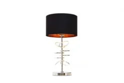 Lampada da tavolo comodino glamour MILARI Nero-Cromo