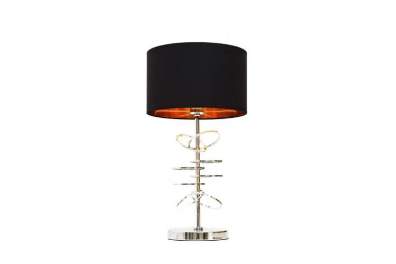 Lampada da tavolo comodino glamour MILARI Nero-Cromo