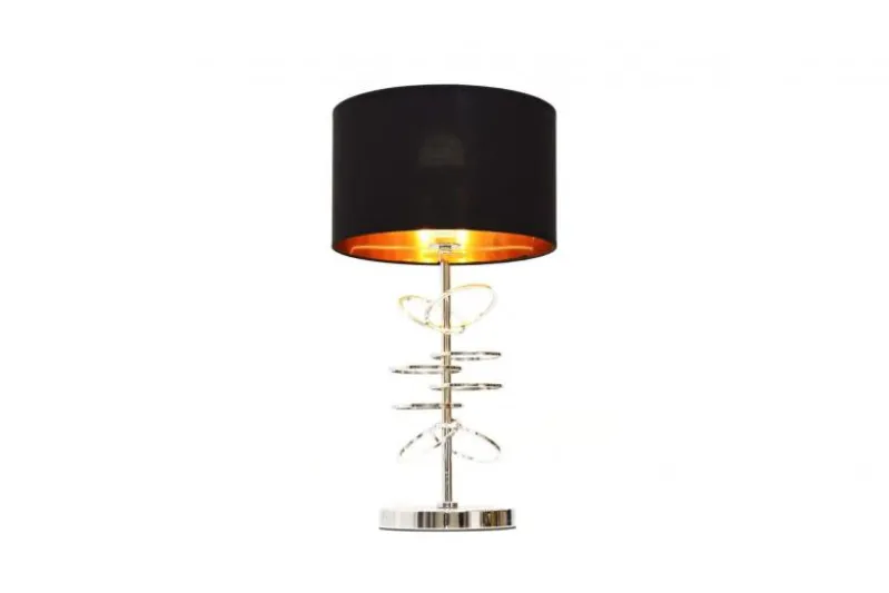 Lampada da tavolo comodino glamour MILARI Nero-Cromo