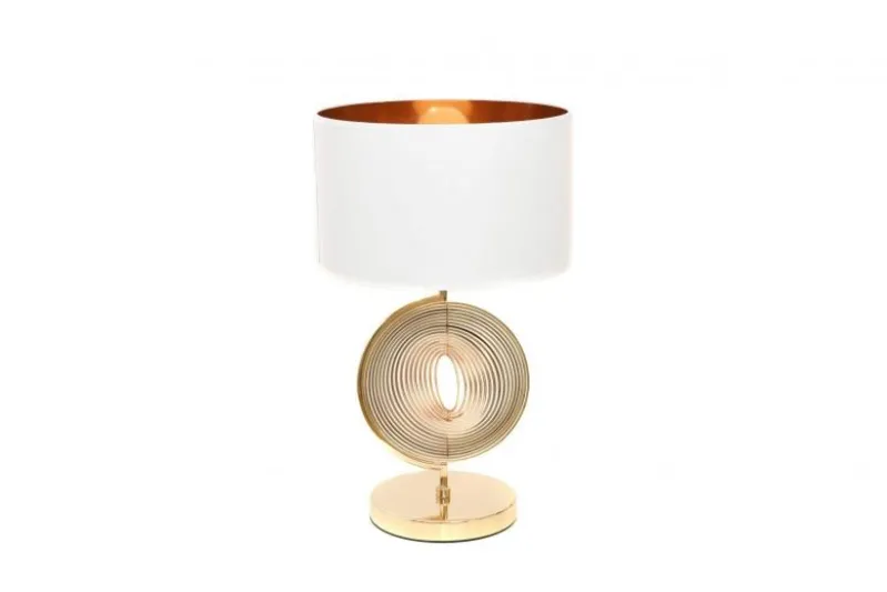 Lampada da tavolo comodino glamour MONTERONI Bianco-Oro