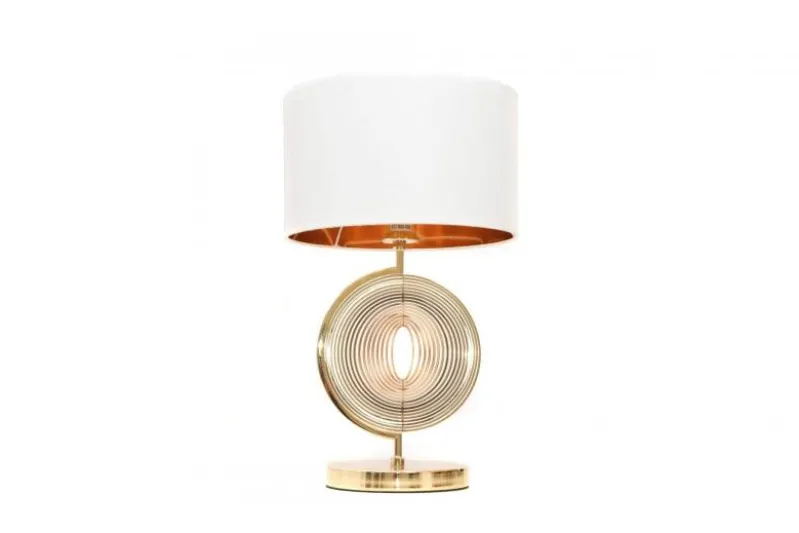 Lampada da tavolo comodino glamour MONTERONI Bianco-Oro