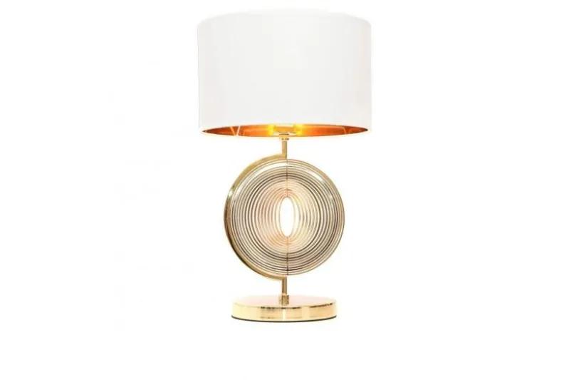 Lampada da tavolo comodino glamour MONTERONI Bianco-Oro