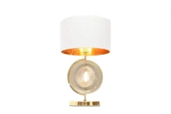 Lampada da tavolo comodino glamour MONTERONI Bianco-Oro