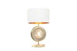 Lampada da tavolo comodino glamour MONTERONI Bianco-Oro