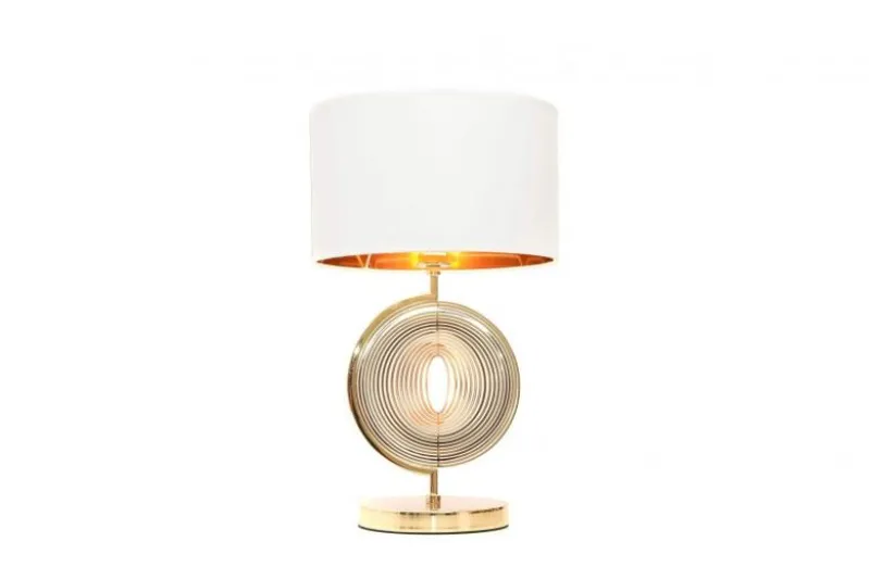 Lampada da tavolo comodino glamour MONTERONI Bianco-Oro