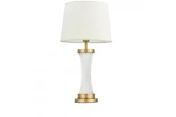 Lampada da tavolo comodino glamour VILLANOVA Bianco Ottone