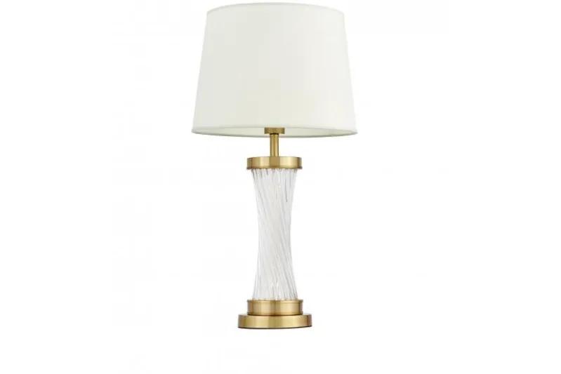 Lampada da tavolo comodino glamour VILLANOVA Bianco Ottone