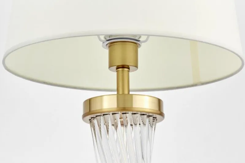 Lampada da tavolo comodino glamour VILLANOVA Bianco Ottone