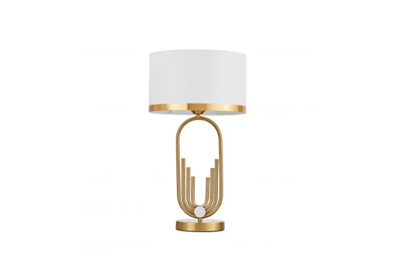 Lampada da tavolo comodino glamour ZANETTI Bianco Ottone