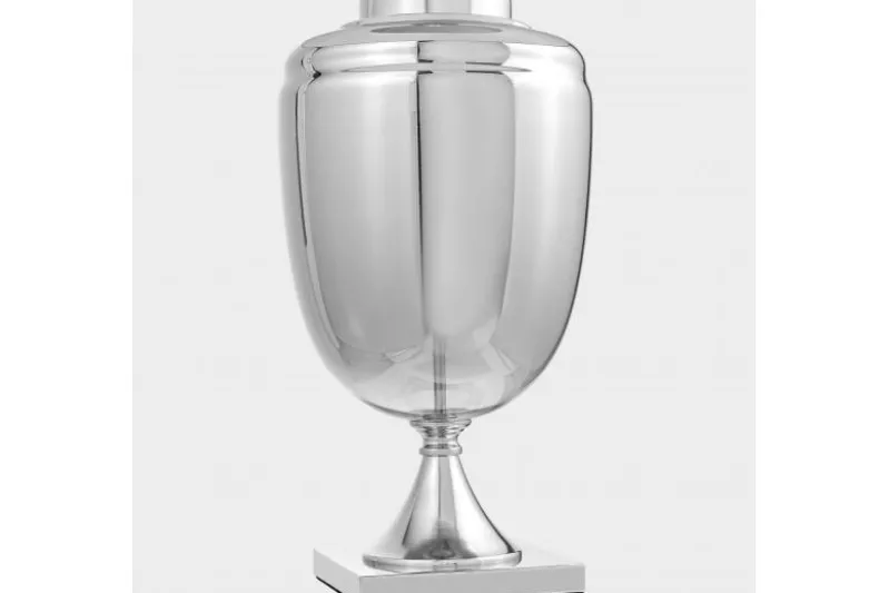 Lampada da tavolo comodino OLIMPIA Bianco Argento
