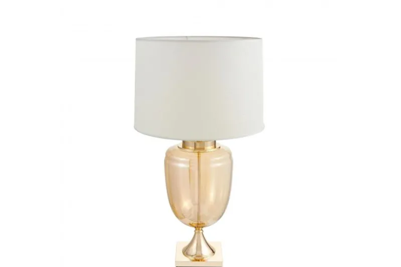 Lampada da tavolo comodino OLIMPIA Bianco Oro