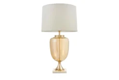 Lampada da tavolo comodino OLIMPIA Bianco Oro