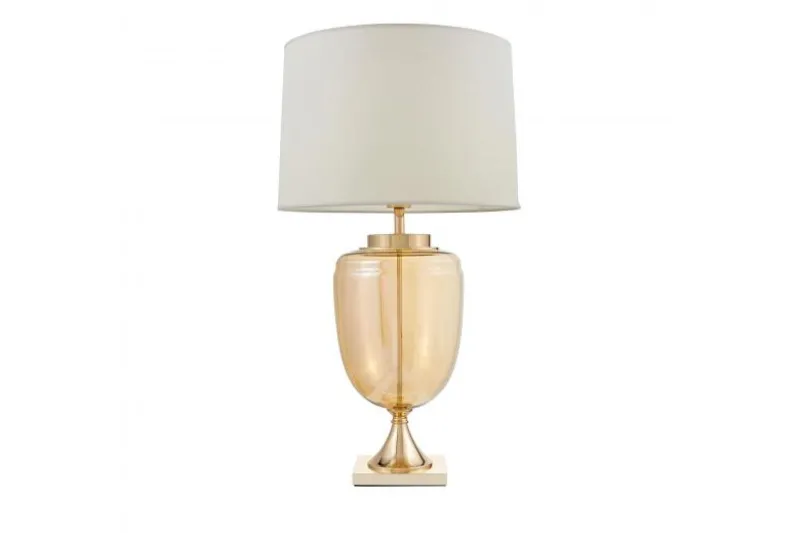 Lampada da tavolo comodino OLIMPIA Bianco Oro