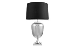 Lampada da tavolo comodino OLIMPIA Nero Argento