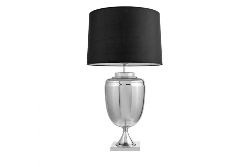 Lampada da tavolo comodino OLIMPIA Nero Argento