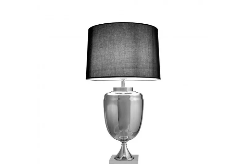 Lampada da tavolo comodino OLIMPIA Nero Argento