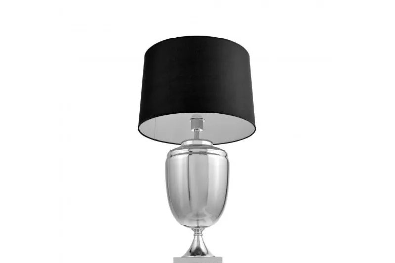 Lampada da tavolo comodino OLIMPIA Nero Argento