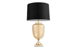 Lampada da tavolo comodino OLIMPIA Nero Oro