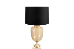 Lampada da tavolo comodino OLIMPIA Nero Oro