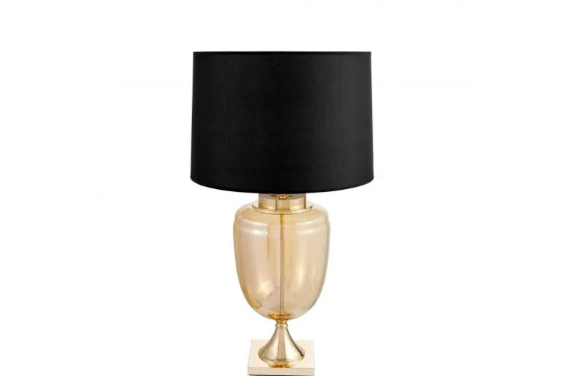 Lampada da tavolo comodino OLIMPIA Nero Oro