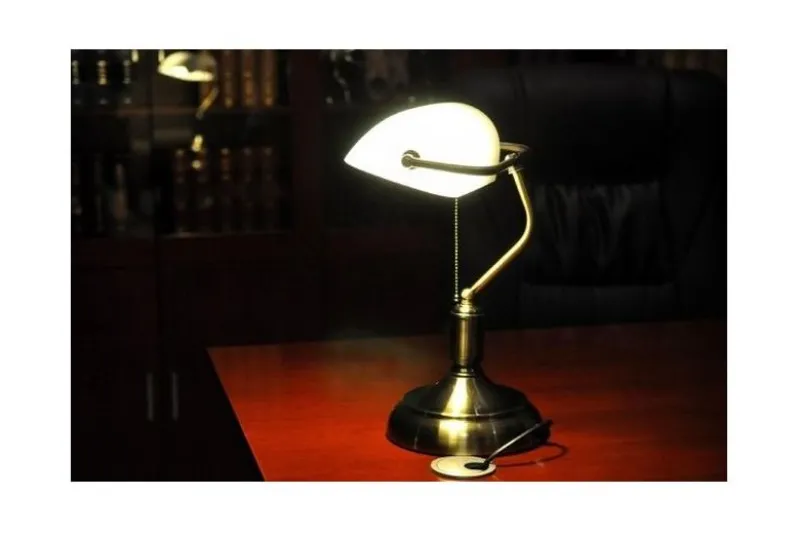 Lampada da tavolo serie Banchiere Ministeriale Bianco