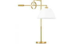 LAMPADA DA TAVOLO TURINA IN OTTONE E BIANCO