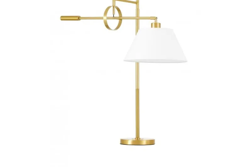 LAMPADA DA TAVOLO TURINA IN OTTONE E BIANCO