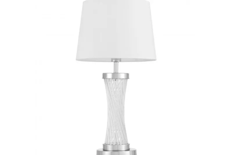 Lampada da tavolo VILLANOVA glamour bianco e cromo
