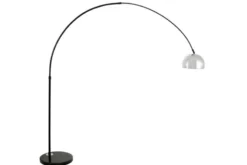 Lampada da terra ad arco nera e cromo Azurro C1