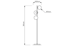 Lampada da terra con sfere vetro opaco FREDICA W3
