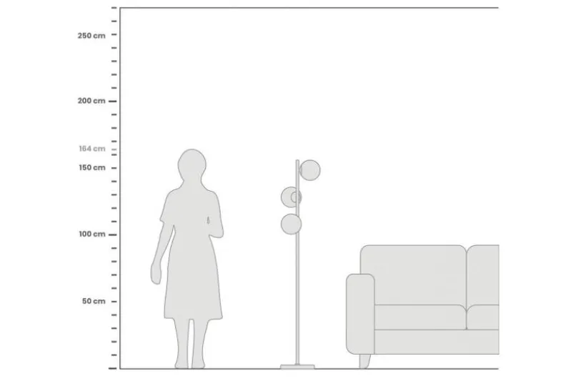 Lampada da terra di design moderno FREDICA W3 Nero