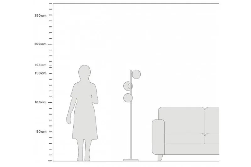 Lampada da terra di design moderno FREDICA W3 Ottone