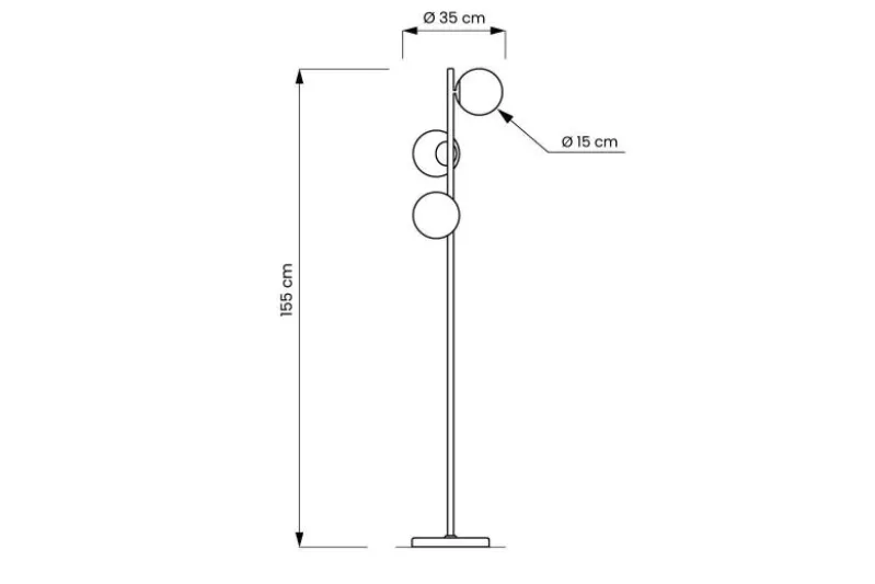 Lampada da terra di design moderno FREDICA W3 Ottone
