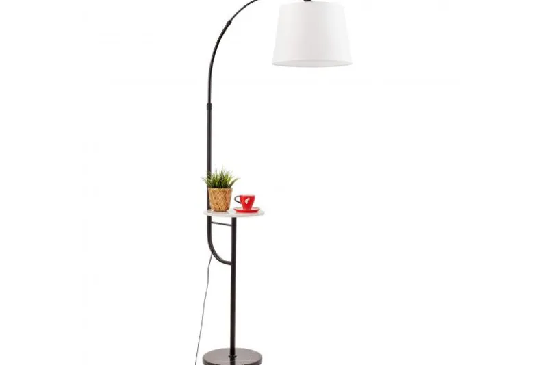 LAMPADA DA TERRA IN BIANCO E NERO MADEO