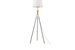 LAMPADA DA TERRA IN MERINO BIANCO E NERO