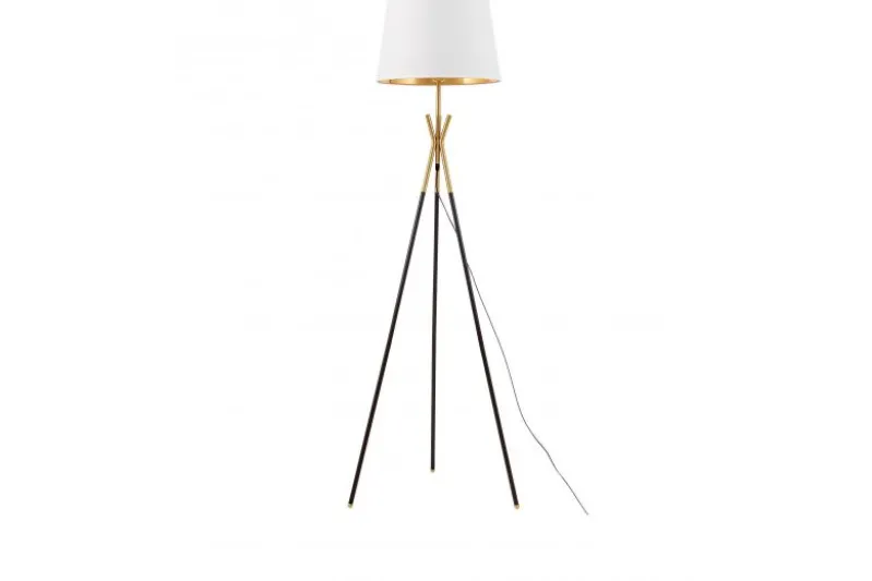 LAMPADA DA TERRA IN MERINO BIANCO E NERO