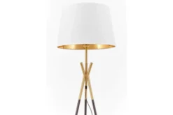 LAMPADA DA TERRA IN MERINO BIANCO E NERO