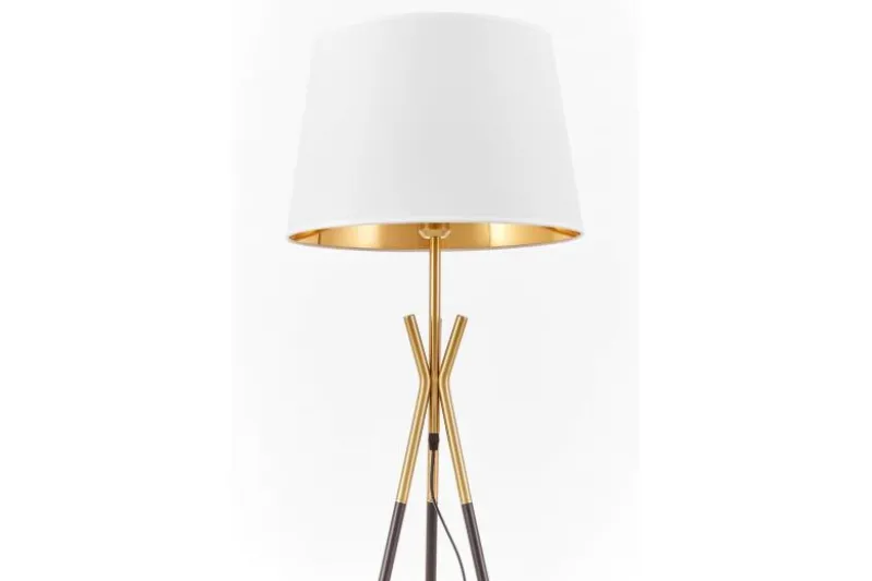 LAMPADA DA TERRA IN MERINO BIANCO E NERO