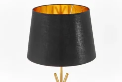 LAMPADA DA TERRA IN MERINO NERO E OTTONE