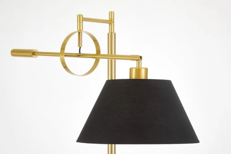 LAMPADA DA TERRA TURINA IN OTTONE E NERO
