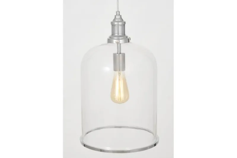 Lampada moderna a sospensione con paralume bordo cromo SARINI