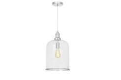 Lampada moderna a sospensione con paralume bordo cromo SARINI
