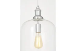 Lampada moderna a sospensione con paralume bordo cromo SARINI