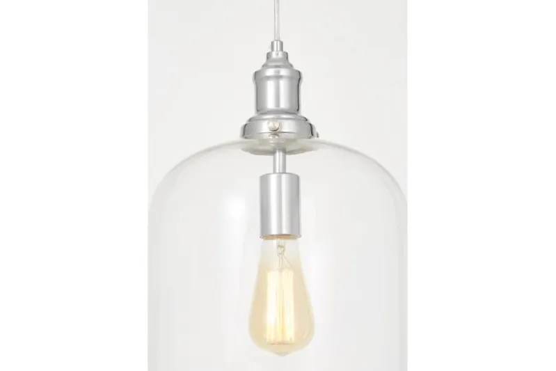 Lampada moderna a sospensione con paralume bordo cromo SARINI