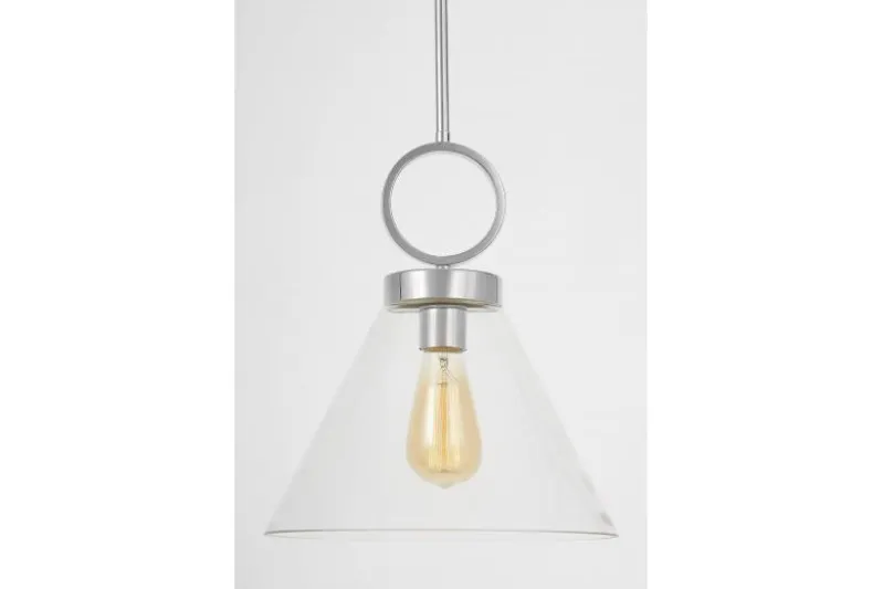 Lampada moderna a sospensione cromo con anello FERMINI