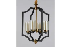 Lampadari gabbia di metallo nero e ottone VIGATTO W4