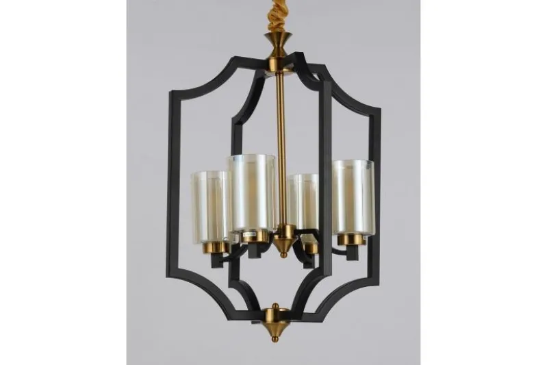 Lampadari gabbia di metallo nero e ottone VIGATTO W4