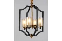 Lampadari gabbia di metallo nero e ottone VIGATTO W4