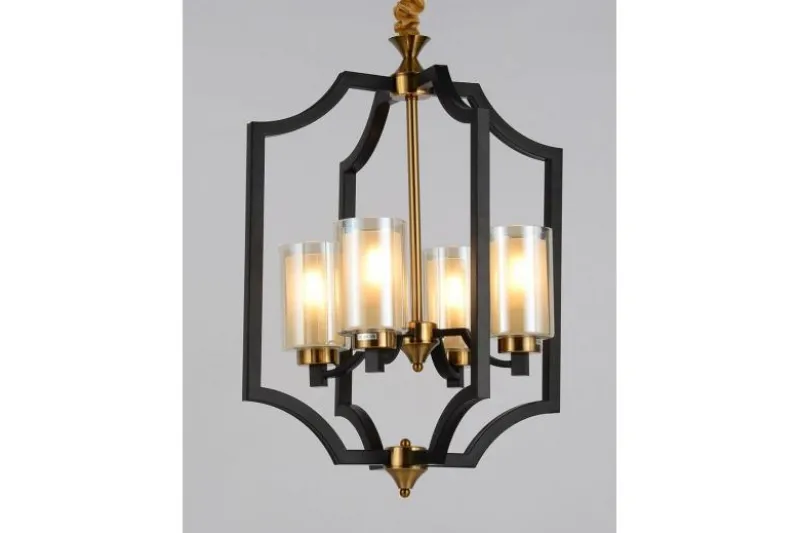 Lampadari gabbia di metallo nero e ottone VIGATTO W4