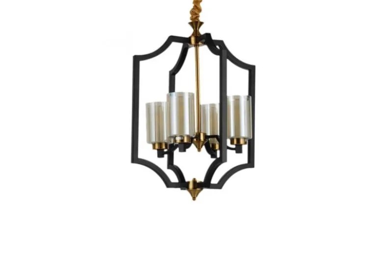 Lampadari gabbia di metallo nero e ottone VIGATTO W4